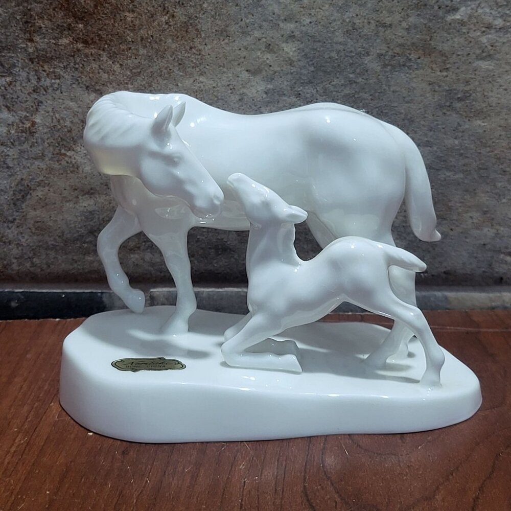 Noritake Mare and Foal Horse and Colt Bone China Mothers Day 1975
